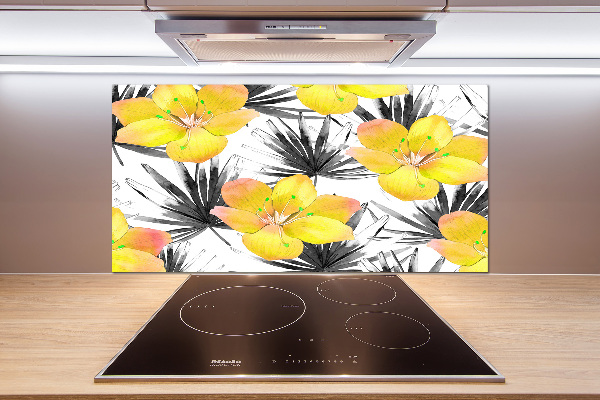 Achterwand keuken Tropische bloemen