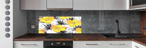 Achterwand keuken Tropische bloemen