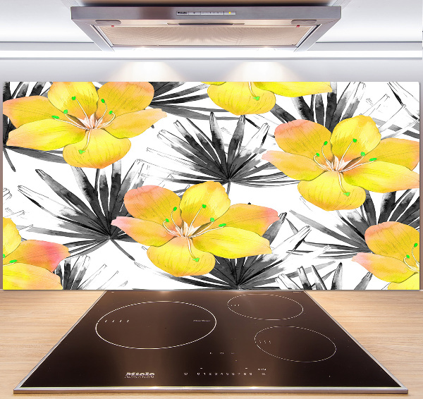 Achterwand keuken Tropische bloemen