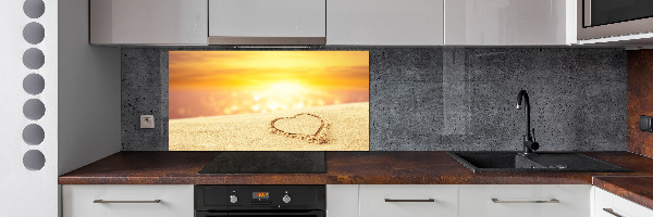 Spatscherm keuken Hart in het zand