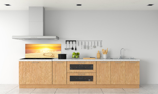 Spatscherm keuken Hart in het zand