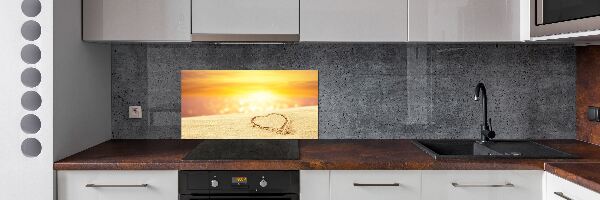 Spatscherm keuken Hart in het zand