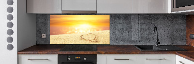 Spatscherm keuken Hart in het zand