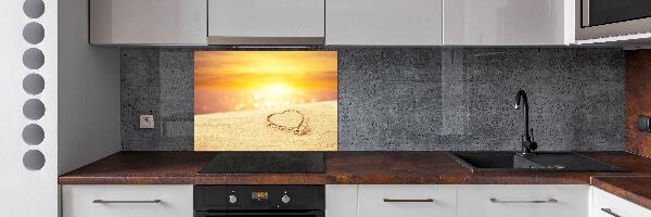 Spatscherm keuken Hart in het zand