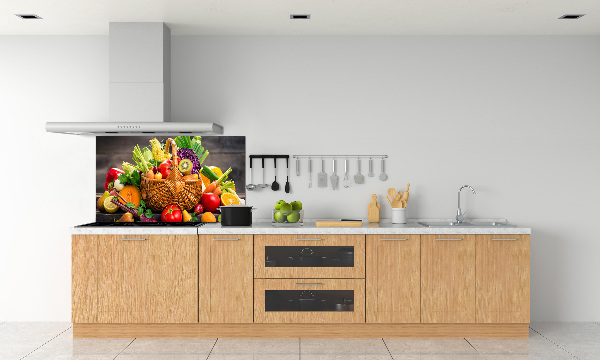 Glazen achterwand keuken Fruit- en groentemand