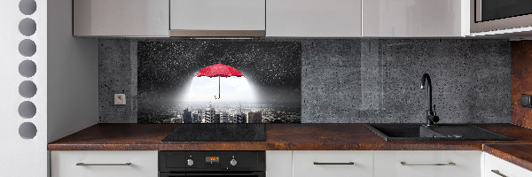 Spatplaat keuken Paraplu boven de stad