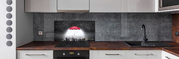 Spatplaat keuken Paraplu boven de stad