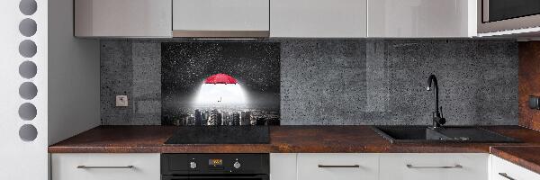 Spatplaat keuken Paraplu boven de stad