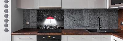 Spatplaat keuken Paraplu boven de stad