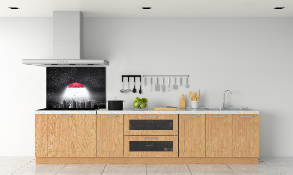 Spatplaat keuken Paraplu boven de stad