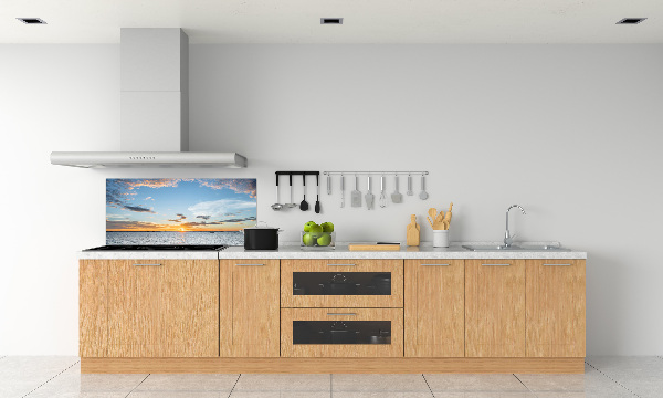 Spatscherm keuken Schemering aan zee