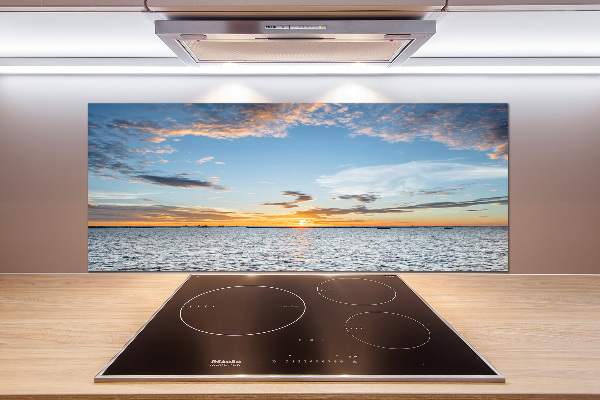 Spatscherm keuken Schemering aan zee