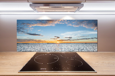 Spatscherm keuken Schemering aan zee