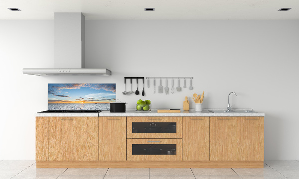 Spatscherm keuken Schemering aan zee