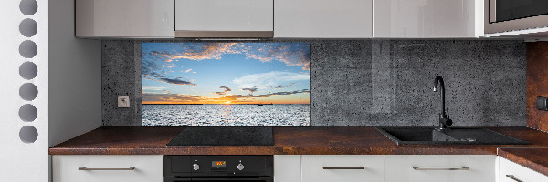 Spatscherm keuken Schemering aan zee