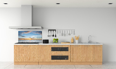 Spatscherm keuken Schemering aan zee