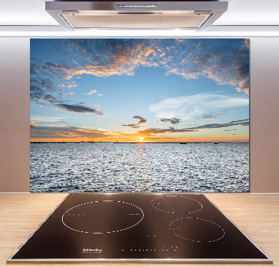 Spatscherm keuken Schemering aan zee
