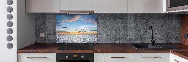 Spatscherm keuken Schemering aan zee