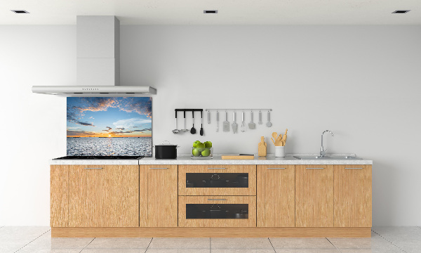 Spatscherm keuken Schemering aan zee