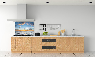 Spatscherm keuken Schemering aan zee