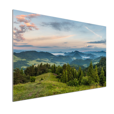Spatplaat keuken Panorama van het Pieninygebergte