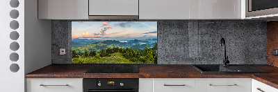 Spatplaat keuken Panorama van het Pieninygebergte
