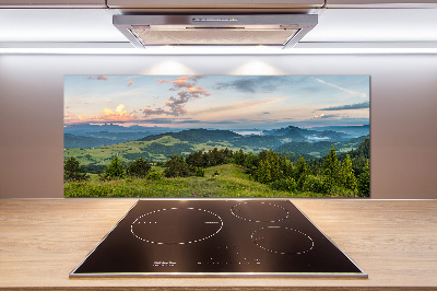 Spatplaat keuken Panorama van het Pieninygebergte