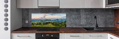 Spatplaat keuken Panorama van het Pieninygebergte