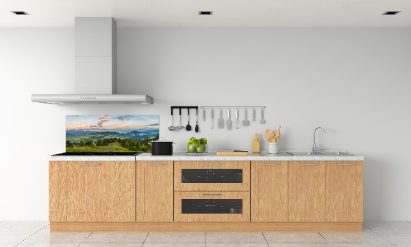 Spatplaat keuken Panorama van het Pieninygebergte