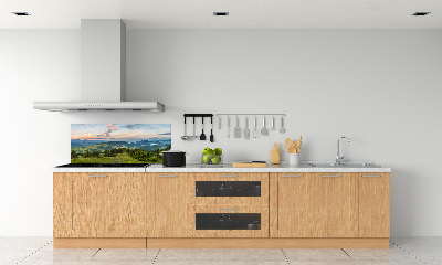 Spatplaat keuken Panorama van het Pieninygebergte