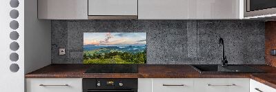 Spatplaat keuken Panorama van het Pieninygebergte