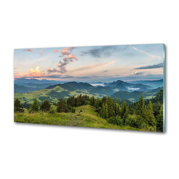 Spatplaat keuken Panorama van het Pieninygebergte