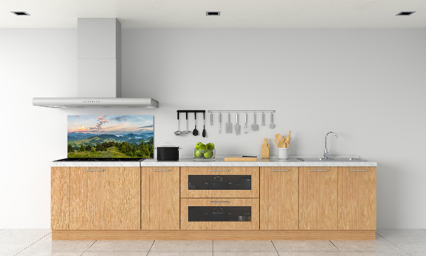 Spatplaat keuken Panorama van het Pieninygebergte