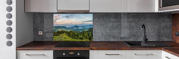 Spatplaat keuken Panorama van het Pieninygebergte