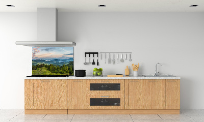 Spatplaat keuken Panorama van het Pieninygebergte