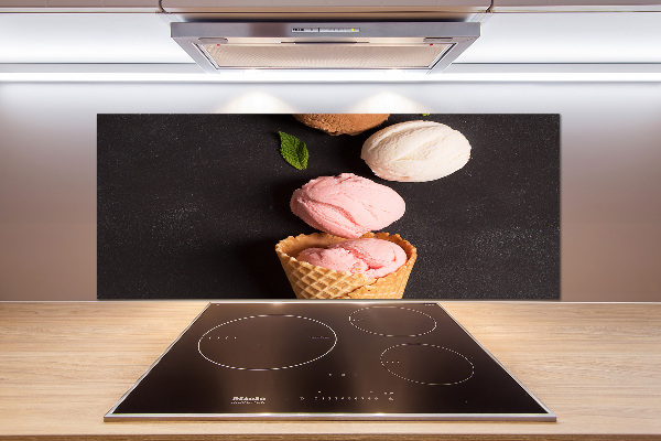 Glazen achterwand keuken IJs in een wafelhoorntje