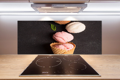 Glazen achterwand keuken IJs in een wafelhoorntje