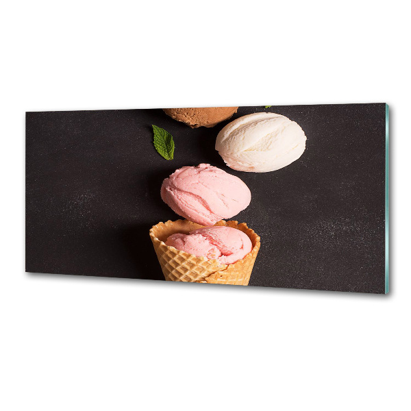 Glazen achterwand keuken IJs in een wafelhoorntje