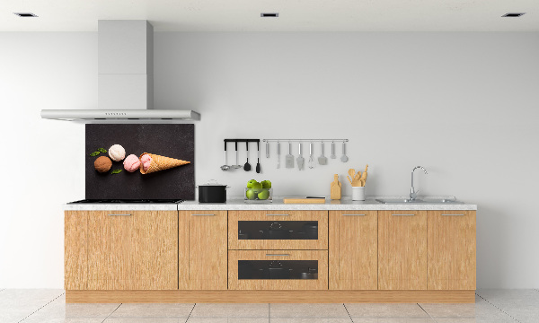 Glazen achterwand keuken IJs in een wafelhoorntje