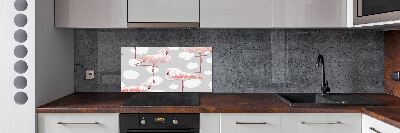 Achterwand keuken Flamingo's