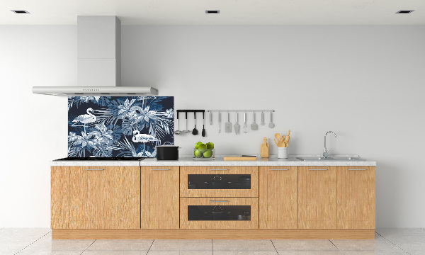 Panel do kuchni Flamingi i rośliny