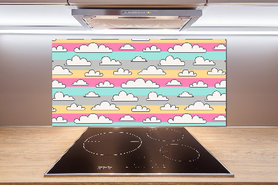Spatscherm keuken Wolken