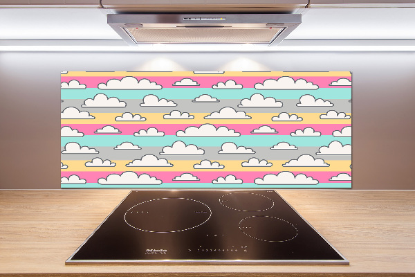 Spatscherm keuken Wolken
