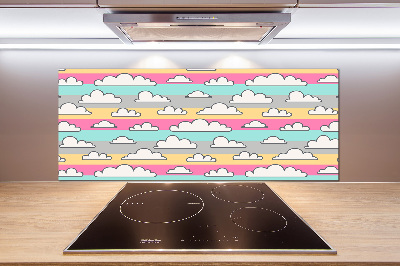 Spatscherm keuken Wolken