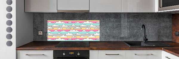 Spatscherm keuken Wolken
