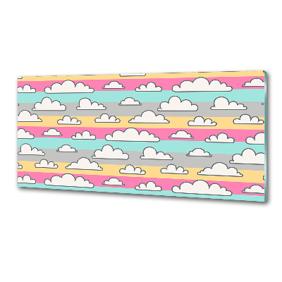 Spatscherm keuken Wolken