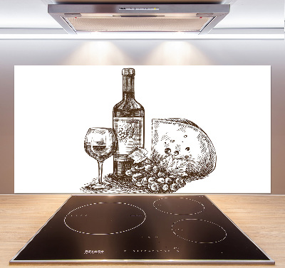 Achterwand keuken Wijn en hapjes