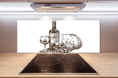 Panel do kuchni Wino i przekąski