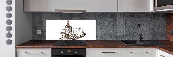Achterwand keuken Wijn en hapjes