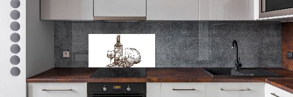 Achterwand keuken Wijn en hapjes